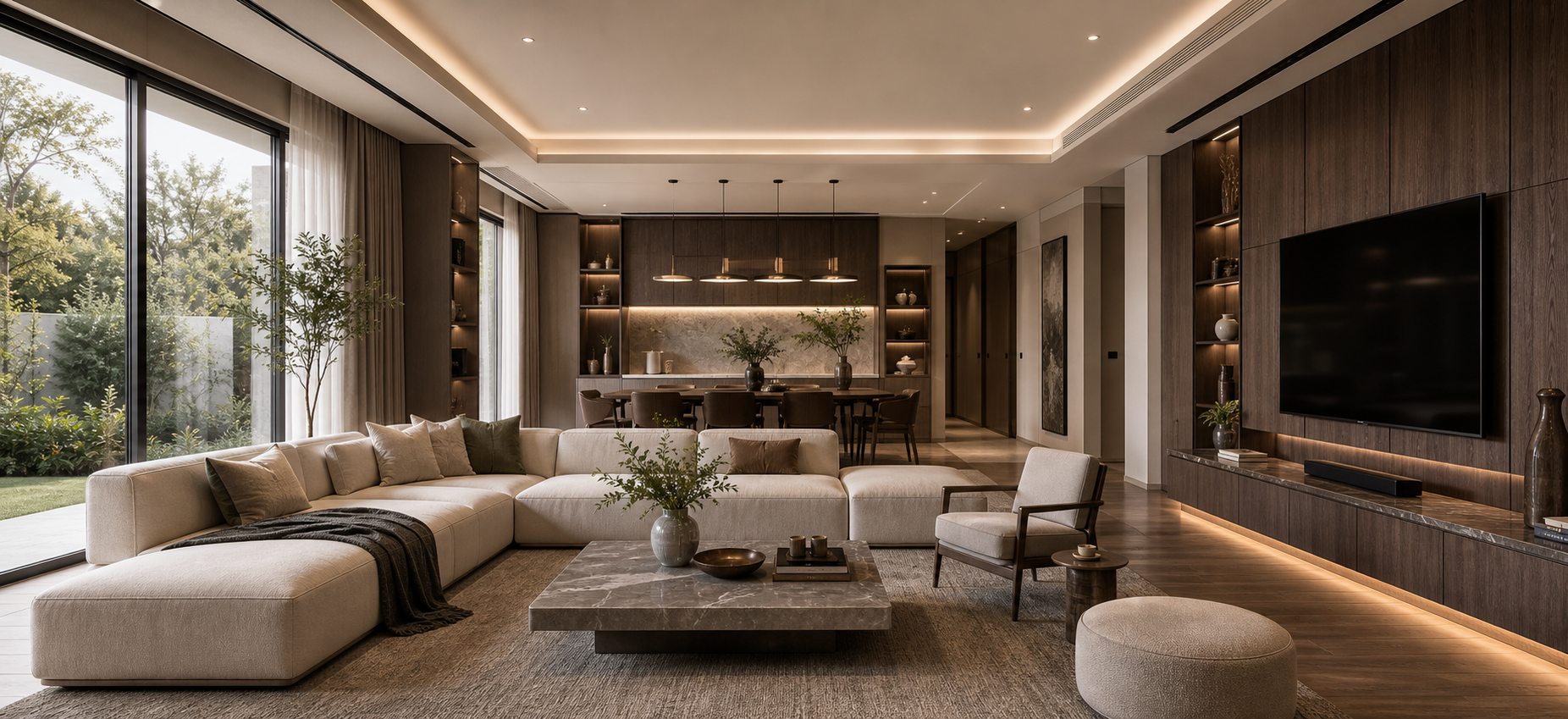 VORA warm living room finish direction